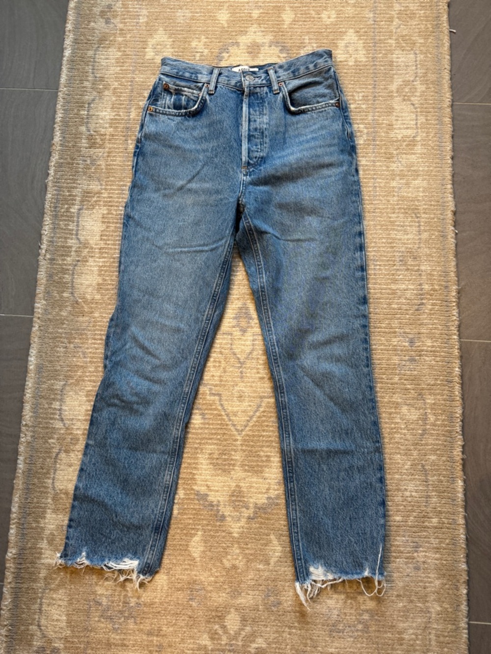 Agolde Light Wash Straight Jeans